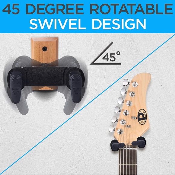 Guitar Wall Hanger Mount Stand with Auto-Lock, Stringed Instrument Hook Holder - Picture 4 of 6